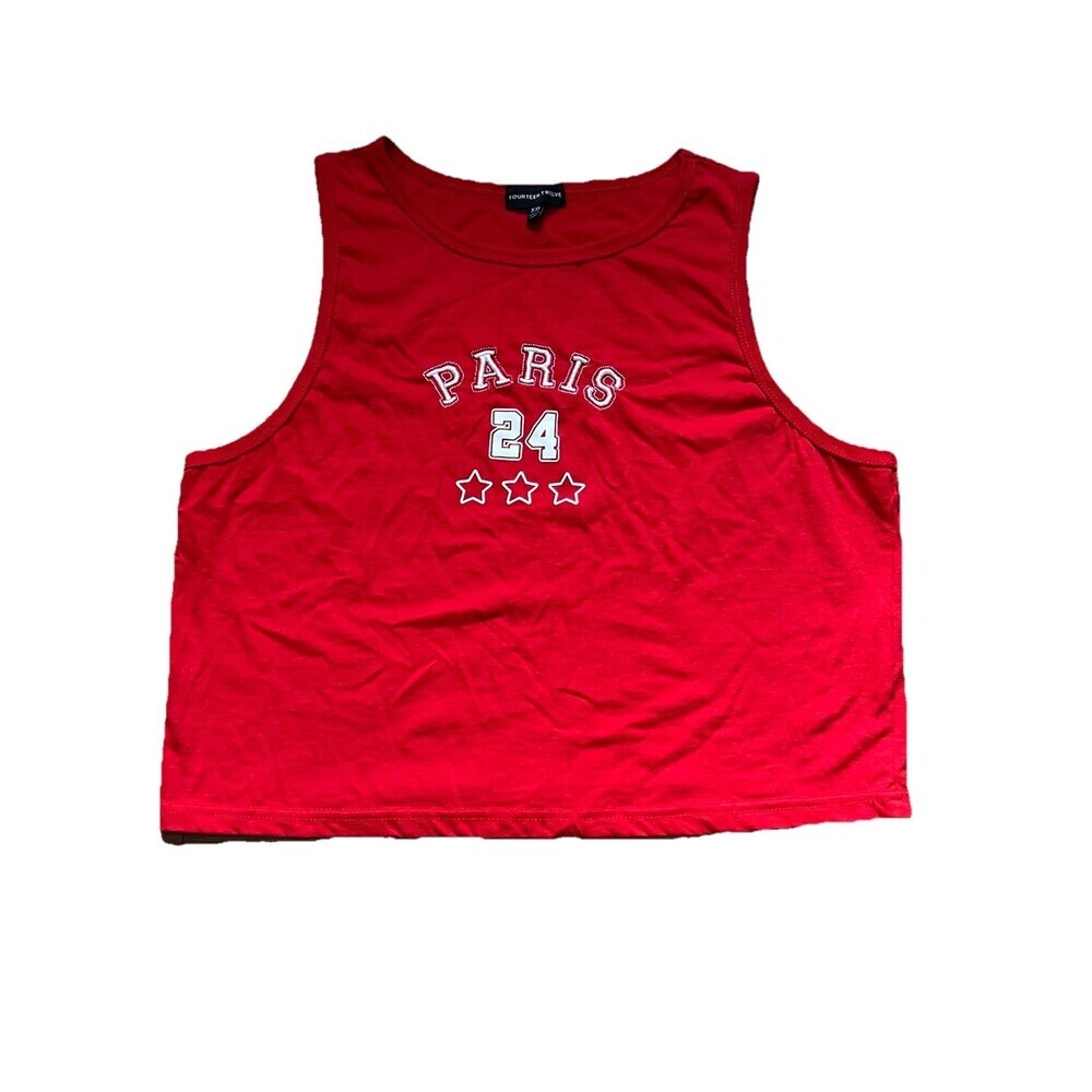 Fourteen Twelve Paris 24 Red Tank Top Size XXL